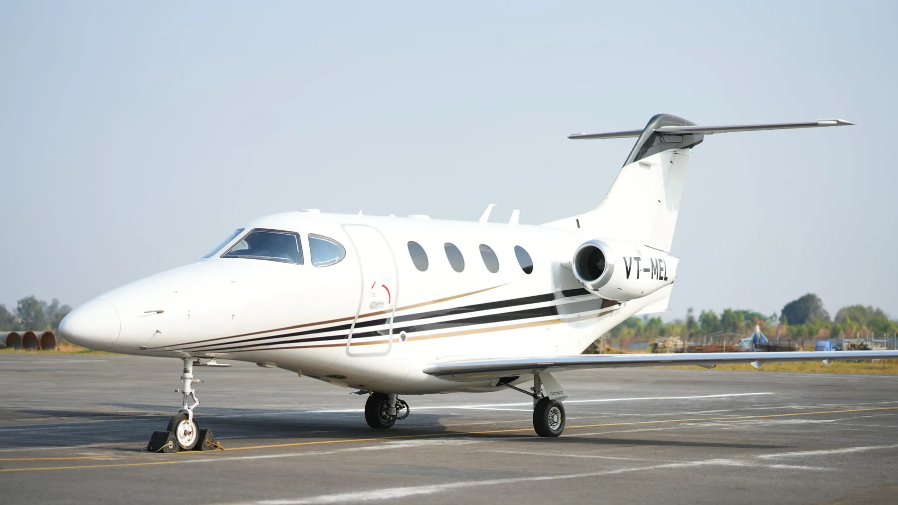 Halo Airways light private jet on the tarmac
