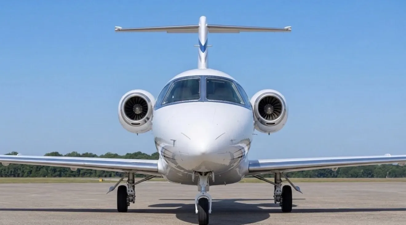 Halo Airways private jet viewed from the front